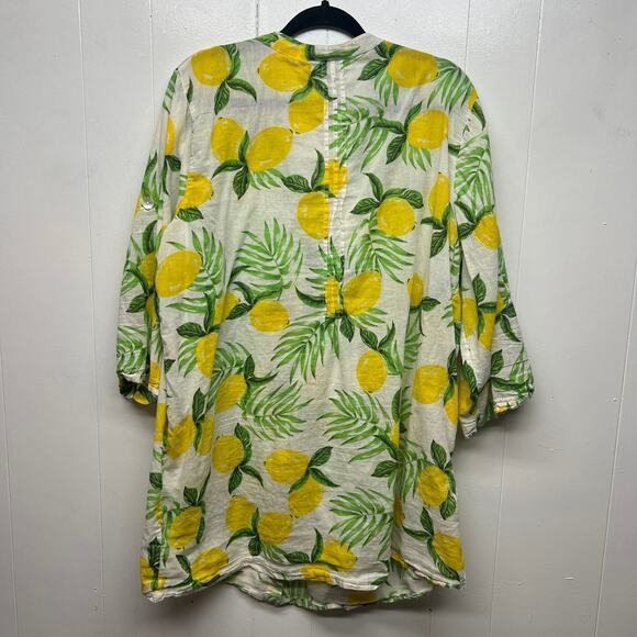 Club Z Collection Shirt Womens 1X Cotton Lightweight Tropical Beachy Coastal - Picture 6 of 12